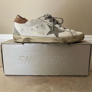 Golden Goose Super Star Low Top Sneakers Brown Tab Size 37